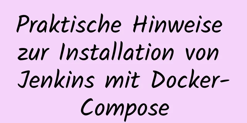 Praktische Hinweise zur Installation von Jenkins mit Docker-Compose