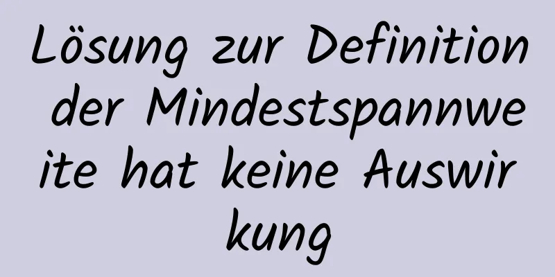 Lösung zur Definition der Mindestspannweite hat keine Auswirkung