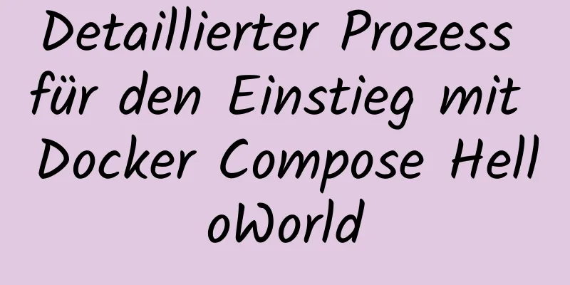 Detaillierter Prozess für den Einstieg mit Docker Compose HelloWorld