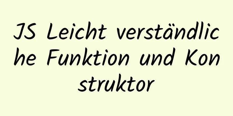 JS Leicht verständliche Funktion und Konstruktor