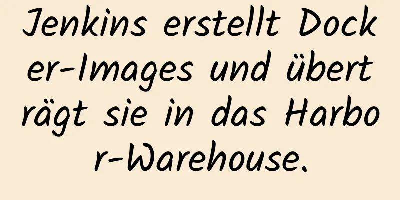 Jenkins erstellt Docker-Images und überträgt sie in das Harbor-Warehouse.