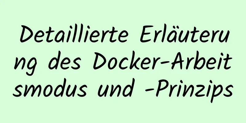 Detaillierte Erläuterung des Docker-Arbeitsmodus und -Prinzips