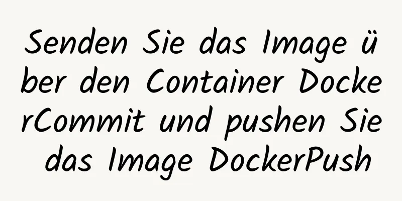 Senden Sie das Image über den Container DockerCommit und pushen Sie das Image DockerPush