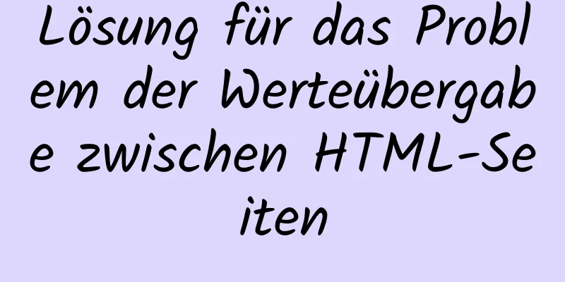 Lösung für das Problem der Werteübergabe zwischen HTML-Seiten