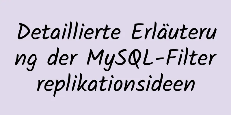 Detaillierte Erläuterung der MySQL-Filterreplikationsideen