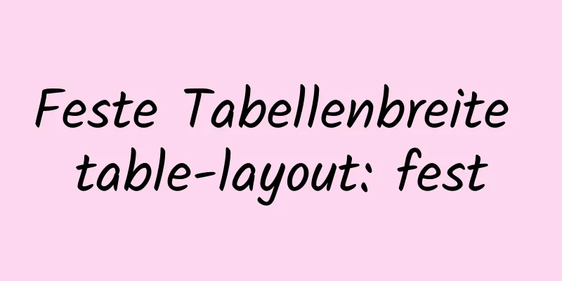 Feste Tabellenbreite table-layout: fest