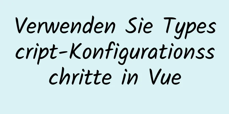 Verwenden Sie Typescript-Konfigurationsschritte in Vue