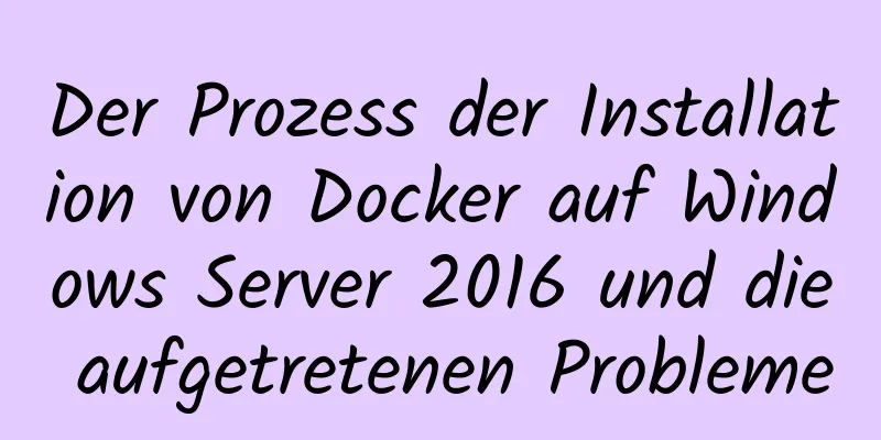 Der Prozess der Installation von Docker auf Windows Server 2016 und die aufgetretenen Probleme