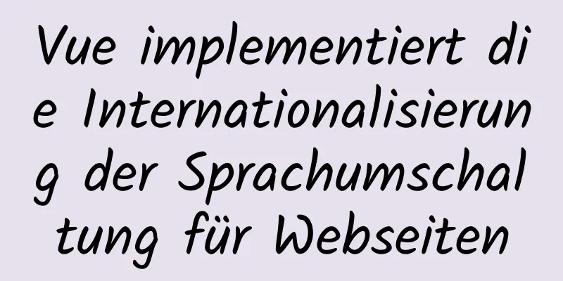 Vue implementiert die Internationalisierung der Sprachumschaltung für Webseiten