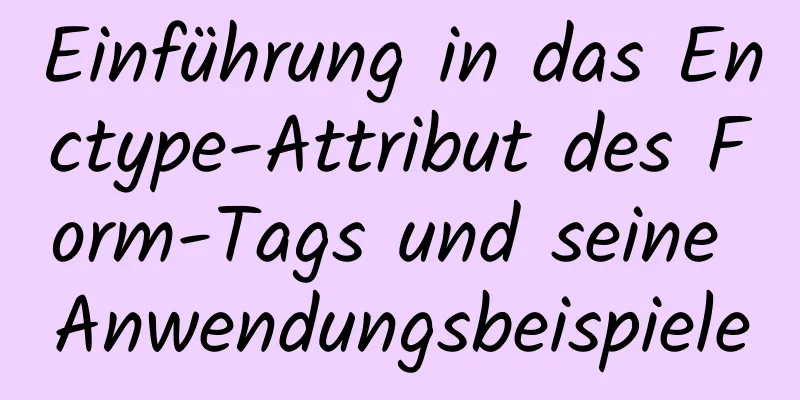 Einführung in das Enctype-Attribut des Form-Tags und seine Anwendungsbeispiele