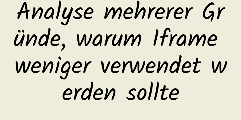 Analyse mehrerer Gründe, warum Iframe weniger verwendet werden sollte