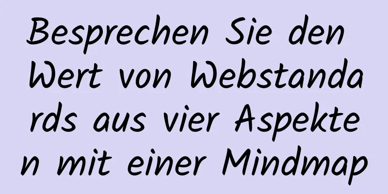 Besprechen Sie den Wert von Webstandards aus vier Aspekten mit einer Mindmap