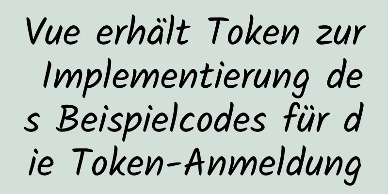 Vue erhält Token zur Implementierung des Beispielcodes für die Token-Anmeldung