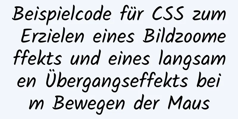 Beispielcode für CSS zum Erzielen eines Bildzoomeffekts und eines langsamen Übergangseffekts beim Bewegen der Maus