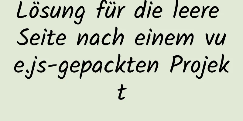 Lösung für die leere Seite nach einem vue.js-gepackten Projekt