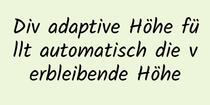 Div adaptive Höhe füllt automatisch die verbleibende Höhe