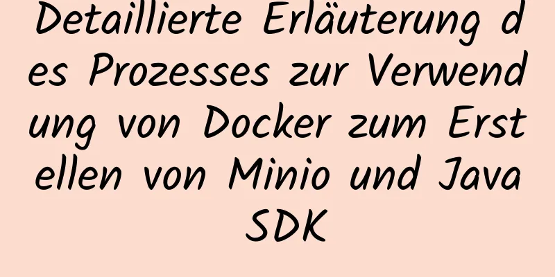 Detaillierte Erläuterung des Prozesses zur Verwendung von Docker zum Erstellen von Minio und Java SDK