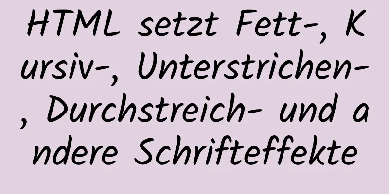 HTML setzt Fett-, Kursiv-, Unterstrichen-, Durchstreich- und andere Schrifteffekte