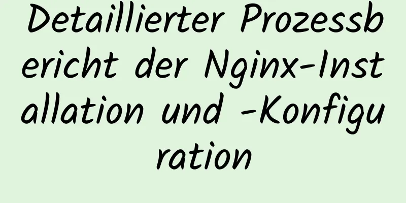 Detaillierter Prozessbericht der Nginx-Installation und -Konfiguration