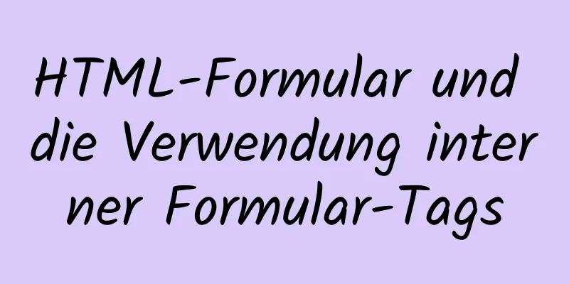 HTML-Formular und die Verwendung interner Formular-Tags