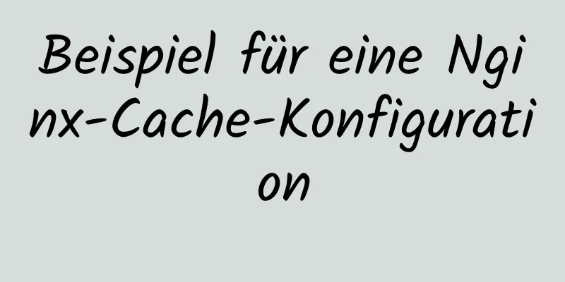 Beispiel für eine Nginx-Cache-Konfiguration