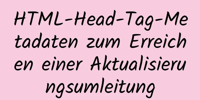 HTML-Head-Tag-Metadaten zum Erreichen einer Aktualisierungsumleitung