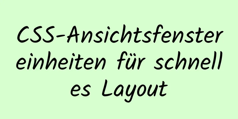 CSS-Ansichtsfenstereinheiten für schnelles Layout