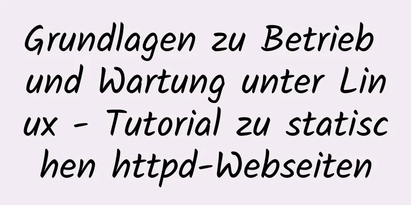 Grundlagen zu Betrieb und Wartung unter Linux - Tutorial zu statischen httpd-Webseiten