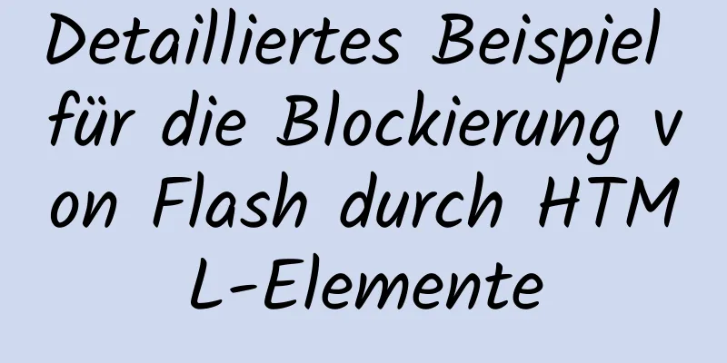 Detailliertes Beispiel für die Blockierung von Flash durch HTML-Elemente