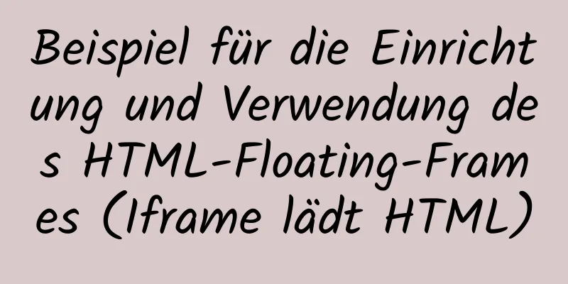 Beispiel für die Einrichtung und Verwendung des HTML-Floating-Frames (Iframe lädt HTML)