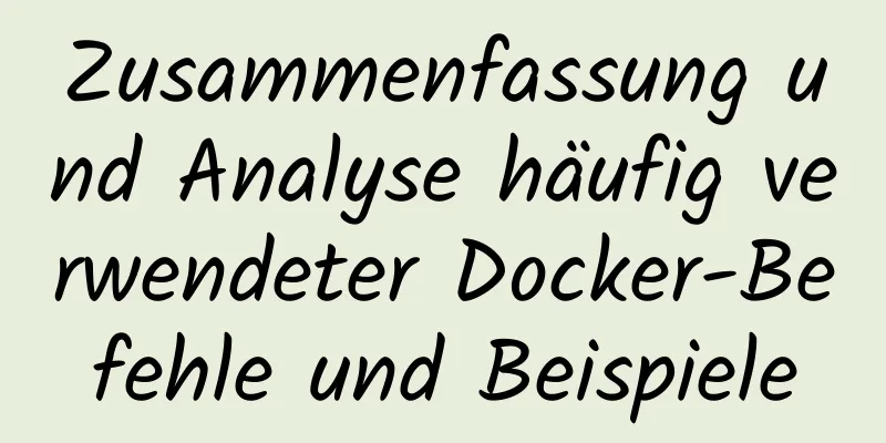 Zusammenfassung und Analyse häufig verwendeter Docker-Befehle und Beispiele