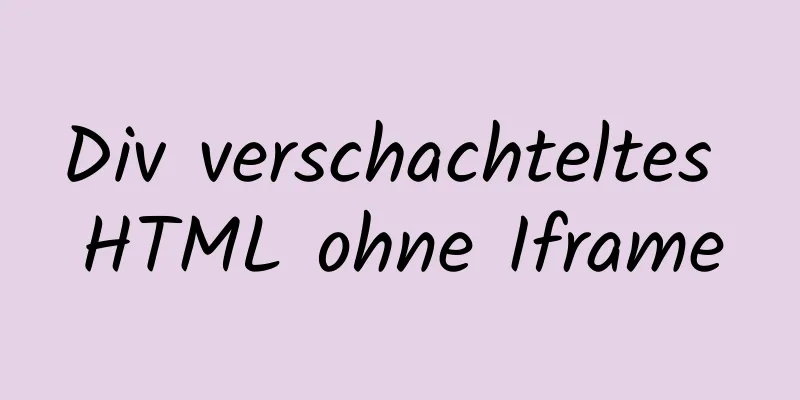 Div verschachteltes HTML ohne Iframe