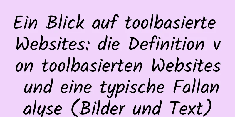 Ein Blick auf toolbasierte Websites: die Definition von toolbasierten Websites und eine typische Fallanalyse (Bilder und Text)