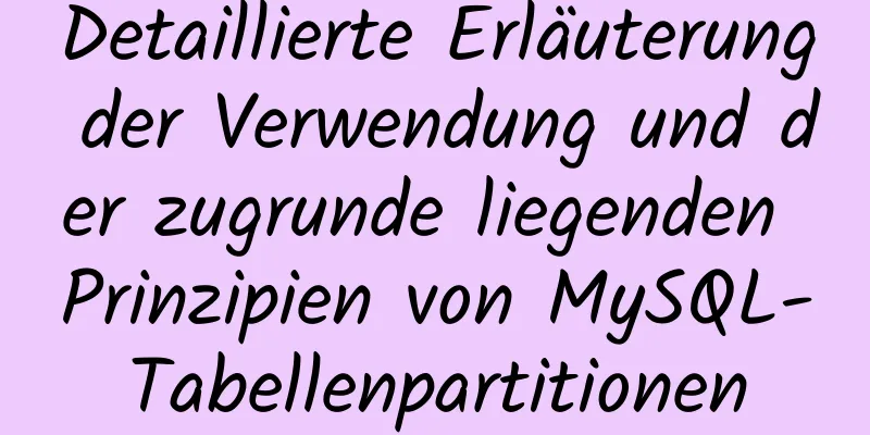 Detaillierte Erläuterung der Verwendung und der zugrunde liegenden Prinzipien von MySQL-Tabellenpartitionen