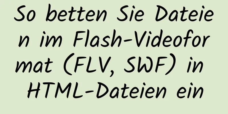 So betten Sie Dateien im Flash-Videoformat (FLV, SWF) in HTML-Dateien ein