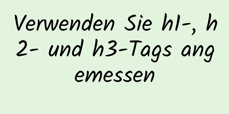 Verwenden Sie h1-, h2- und h3-Tags angemessen