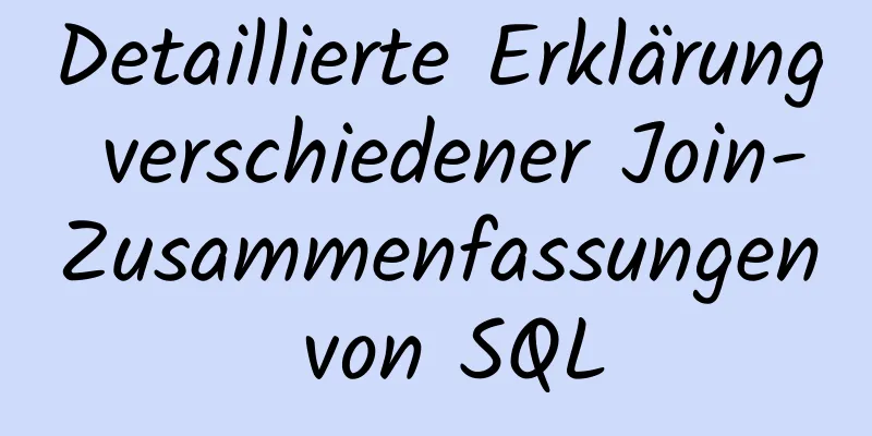 Detaillierte Erklärung verschiedener Join-Zusammenfassungen von SQL