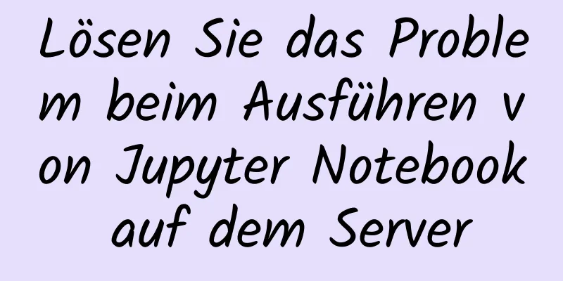 Lösen Sie das Problem beim Ausführen von Jupyter Notebook auf dem Server