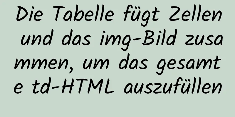 Die Tabelle fügt Zellen und das img-Bild zusammen, um das gesamte td-HTML auszufüllen