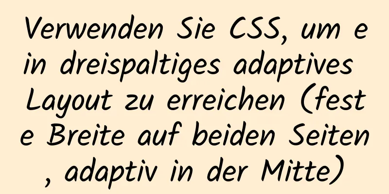 Verwenden Sie CSS, um ein dreispaltiges adaptives Layout zu erreichen (feste Breite auf beiden Seiten, adaptiv in der Mitte)