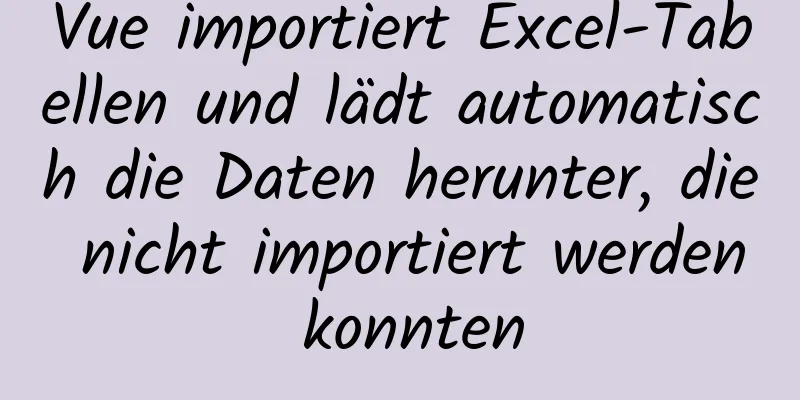 Vue importiert Excel-Tabellen und lädt automatisch die Daten herunter, die nicht importiert werden konnten