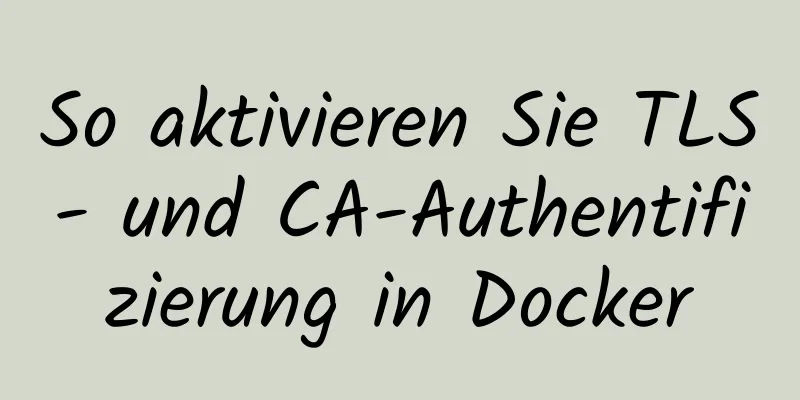 So aktivieren Sie TLS- und CA-Authentifizierung in Docker