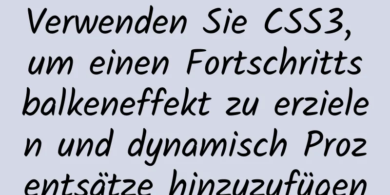 Verwenden Sie CSS3, um einen Fortschrittsbalkeneffekt zu erzielen und dynamisch Prozentsätze hinzuzufügen