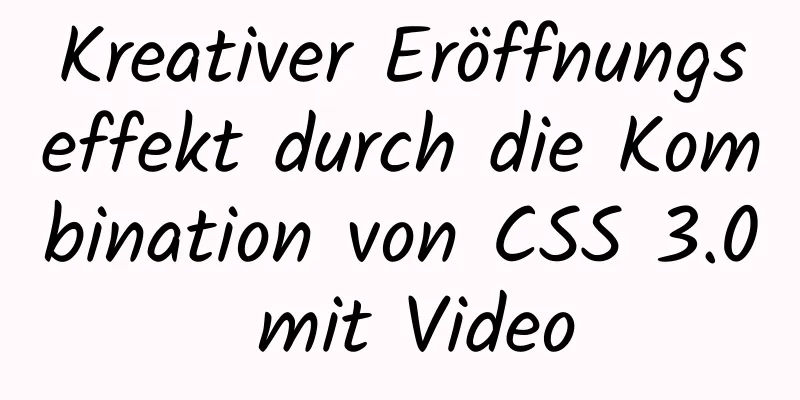 Kreativer Eröffnungseffekt durch die Kombination von CSS 3.0 mit Video