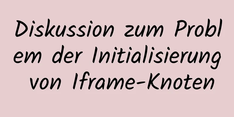 Diskussion zum Problem der Initialisierung von Iframe-Knoten