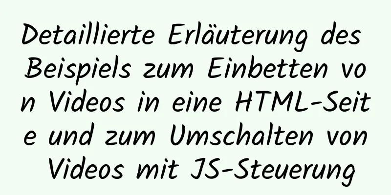 Detaillierte Erläuterung des Beispiels zum Einbetten von Videos in eine HTML-Seite und zum Umschalten von Videos mit JS-Steuerung