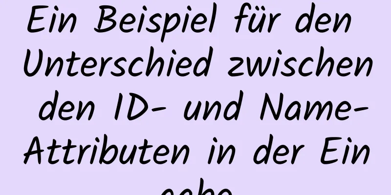 Ein Beispiel für den Unterschied zwischen den ID- und Name-Attributen in der Eingabe