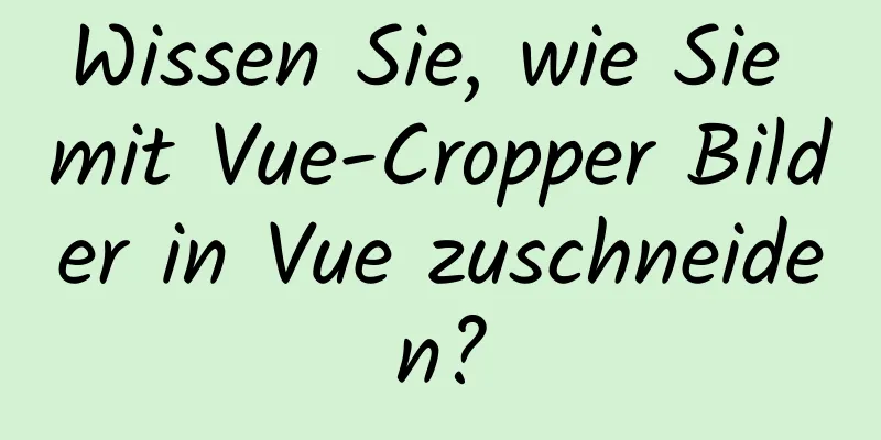 Wissen Sie, wie Sie mit Vue-Cropper Bilder in Vue zuschneiden?