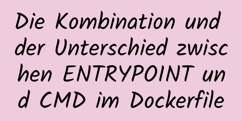 Die Kombination und der Unterschied zwischen ENTRYPOINT und CMD im Dockerfile