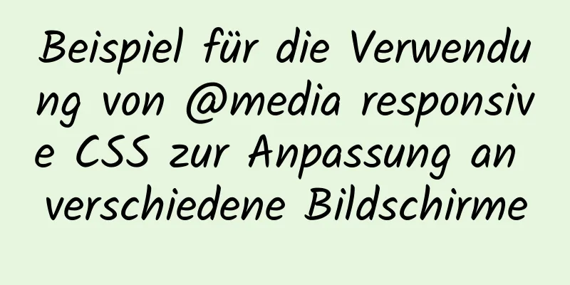 Beispiel für die Verwendung von @media responsive CSS zur Anpassung an verschiedene Bildschirme